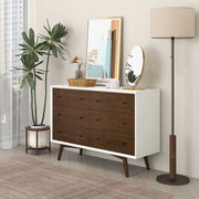 Dresser 6 Drawer - Dark Brown / White - R&R Furniture Gallery (Fountain Valley, CA)