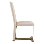 Tasha - Modern Beige Linen + Brushed Brass Dining Chair (Set of 2) — view 4