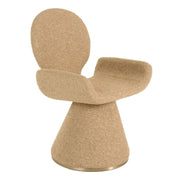 Neptune - Contemporary Beige Fabric + Brushed Brass Dining Chair — view 2