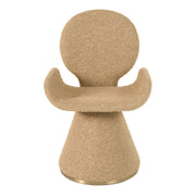 Neptune - Contemporary Beige Fabric + Brushed Brass Dining Chair — view 3