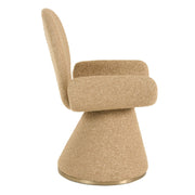 Neptune - Contemporary Beige Fabric + Brushed Brass Dining Chair — view 4