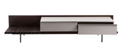 Colima - Modern Matte Beige + Walnut TV Stand — view 3