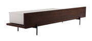 Colima - Modern Matte Beige + Walnut TV Stand — view 5