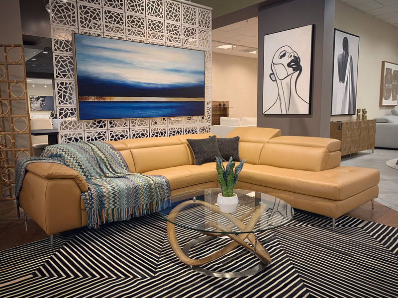 Michele - Modern Glass + Walnut Coffee Table — view 2