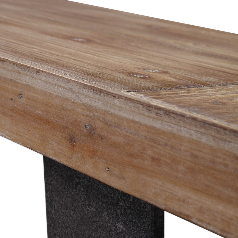 Freddy - Weathered Console Table - Light Brown & Black