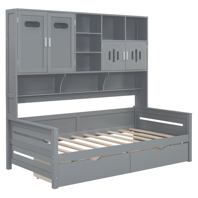 Daybed With All-In-One Cabinet And Shelf - R&R Furniture Gallery (Fountain Valley, CA)