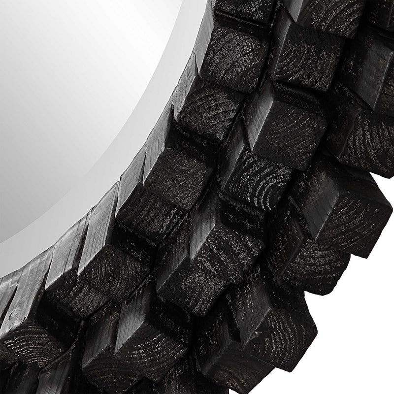 Circle Of Piers - Round Mirror - Black