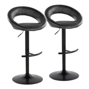 Lumi Source Posh contemporary adjustable barstools with swivel, rounded T footrest, set of 2, featuring modern design and sleek finish