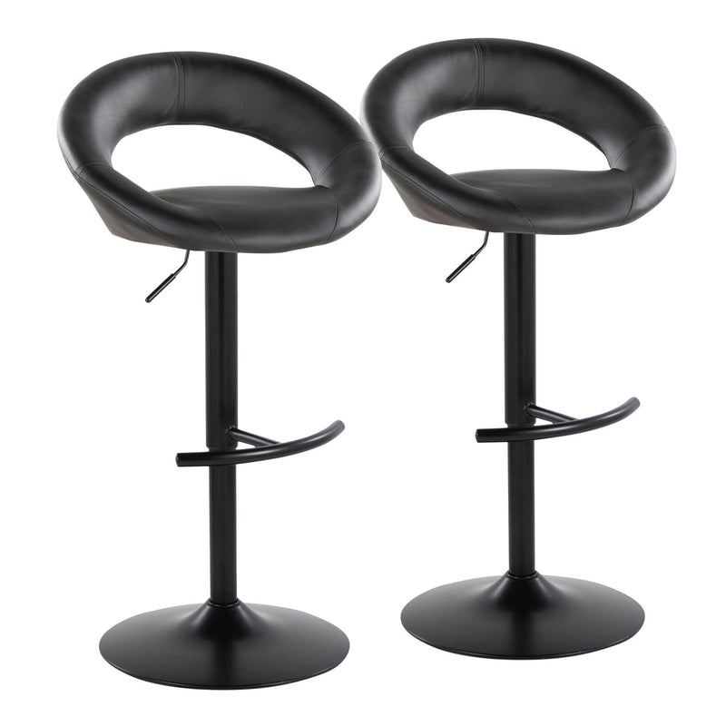 Lumi Source Posh contemporary adjustable barstools with swivel, rounded T footrest, set of 2, featuring modern design and sleek finish