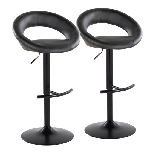 Lumi Source Posh contemporary adjustable barstools with swivel, rounded T footrest, set of 2, featuring modern design and sleek finish