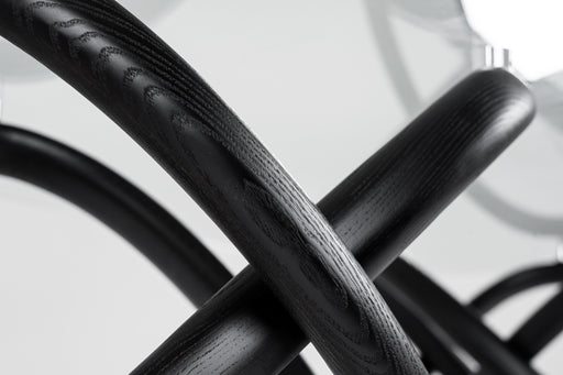 Mason Modern Glass & Black Ash Dining Table — view 2