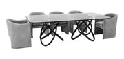 Mason Modern Glass & Black Ash Dining Table — view 4