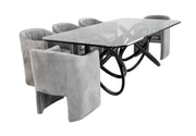 Mason Modern Glass & Black Ash Dining Table — view 5