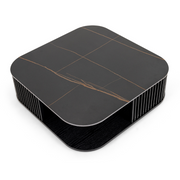 Chip - Modern Black Ceramic + Black Ash Square Coffee Table — view 2