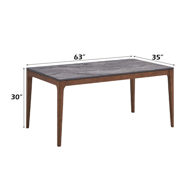 Bevis - Dining Table - Engineered Stone Top & Walnut - R&R Furniture Gallery (Fountain Valley, CA)