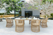 Mina - Outdoor Bamboo Wicker Dining Set — view 4
