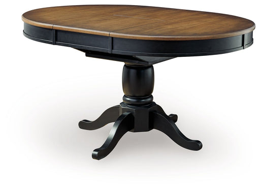 Clorazi - Oval Dining Room Butterfly Extension Table - Black / Brown - R&R Furniture Gallery (Fountain Valley, CA)