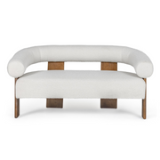 Aledo - Modern Off-White Fabric + Oak Loveseat — view 5