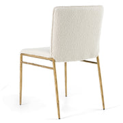 Atlanta - Modern Off-White Fabric & Brass Dining Chair — view 3