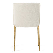 Atlanta - Modern Off-White Fabric & Brass Dining Chair — view 4