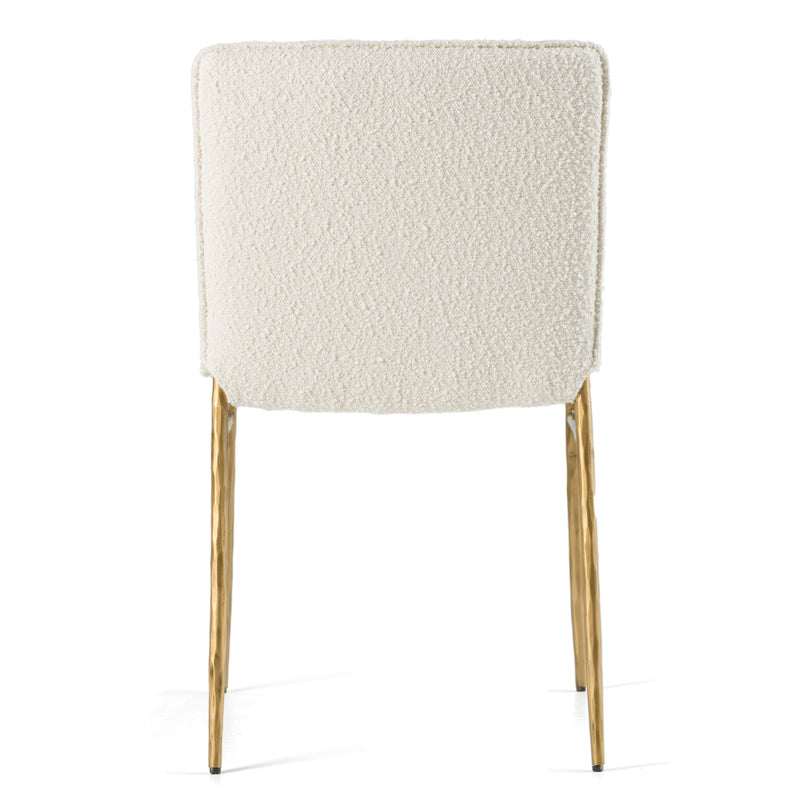 Atlanta - Modern Off-White Fabric & Brass Dining Chair — view 4