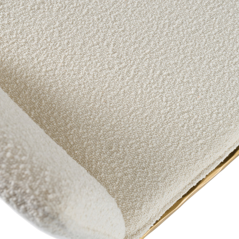 Atlanta - Modern Off-White Fabric & Brass Dining Chair — view 5