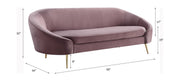 Abey - Sofa - Pink Velvet - R&R Furniture Gallery (Fountain Valley, CA)