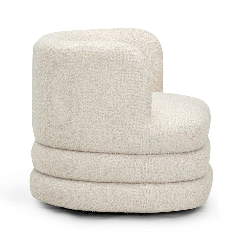 Astor - Heavy Boucle Swivel Hotel Lounge Chair - Cream - R&R Furniture Gallery (Fountain Valley, CA)