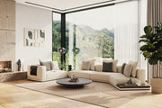 Siret - Modern Ivory Fabric Modular Sectional Sofa W/ Coffee Table