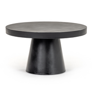 Desoto - Modern Black Concrete Round Coffee Table — view 2