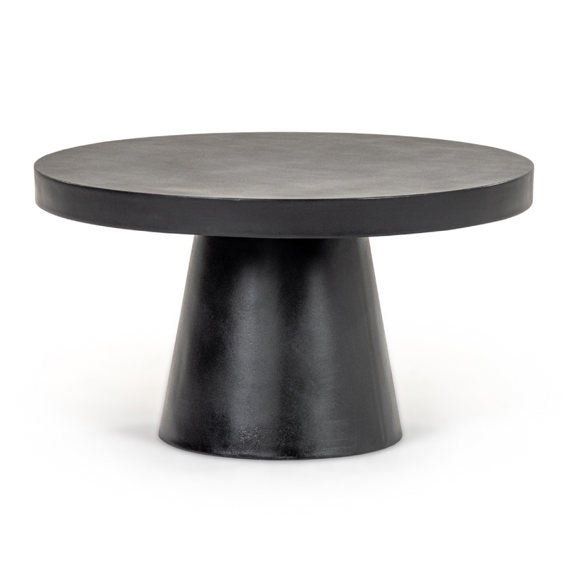 Desoto - Modern Black Concrete Round Coffee Table — view 2