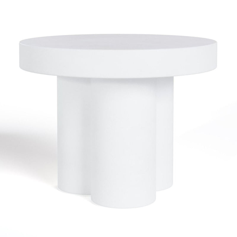 Bruni - Modern White Concrete End Table — view 2