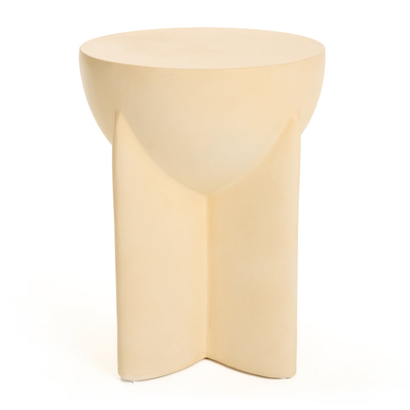 Elsa - Modern Beige Concrete Round End Table — view 3