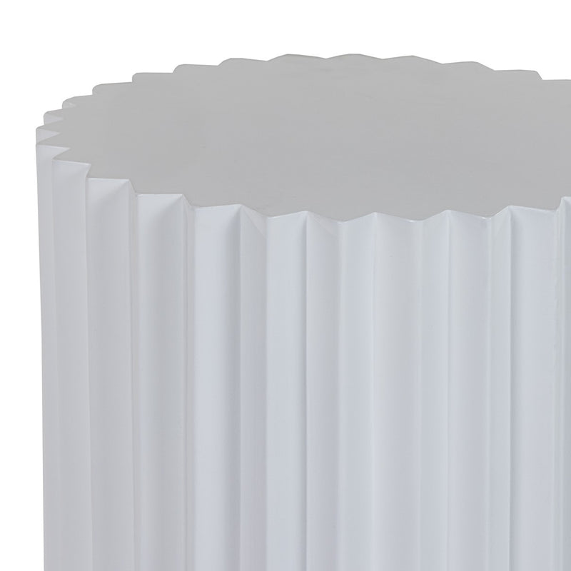 Evadale - Modern White Concrete End Table — view 3