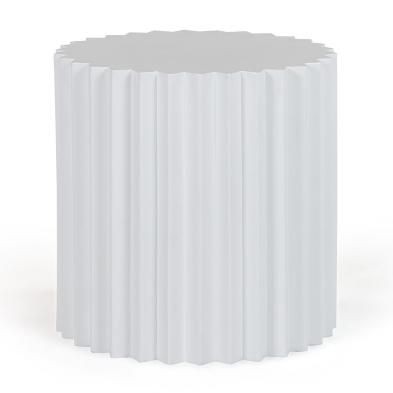 Evadale - Modern White Concrete End Table — view 2