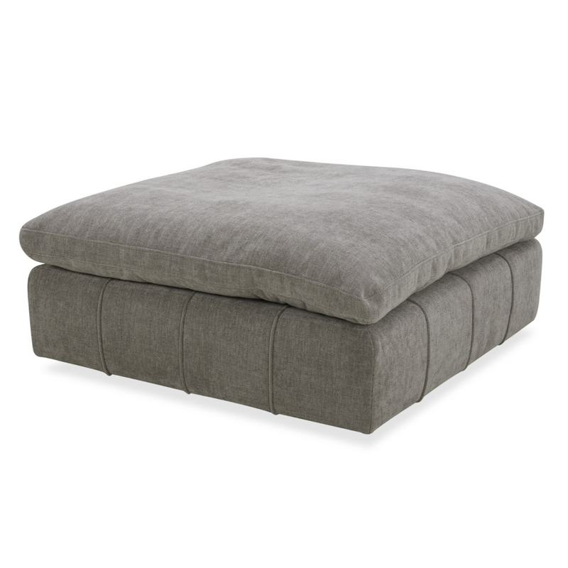 Vicki - Modern Grey Fabric Ottoman — view 3