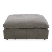 Vicki - Modern Grey Fabric Ottoman — view 2