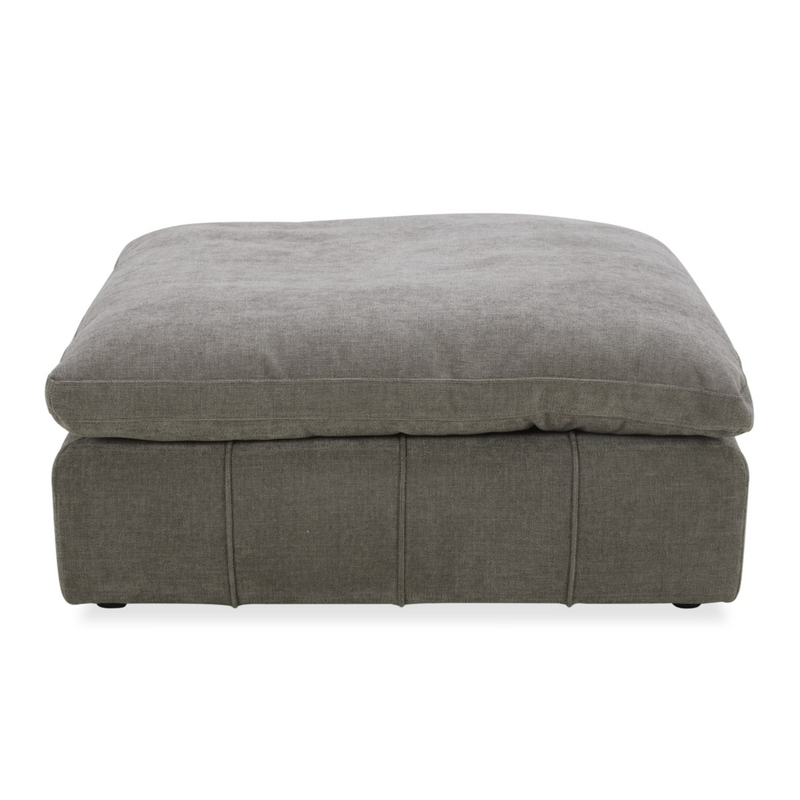 Vicki - Modern Grey Fabric Ottoman — view 2