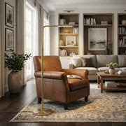 Verve - Floor Lamp With On / Off Switch Adjustable LED Round Base - Gold - R&R Furniture Gallery (Fountain Valley, CA)