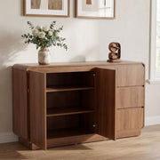 Sideboard, Wide Storage With 2 Doors And 3 Drawers - R&R Furniture Gallery (Fountain Valley, CA)