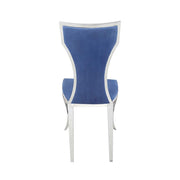 Azriel - Side Chair (Set of 2) - Blue Velvet & Mirroed Silver - R&R Furniture Gallery (Fountain Valley, CA)