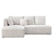 Manya - Sectional Sofa - Ivory Corduroy - R&R Furniture Gallery (Fountain Valley, CA)