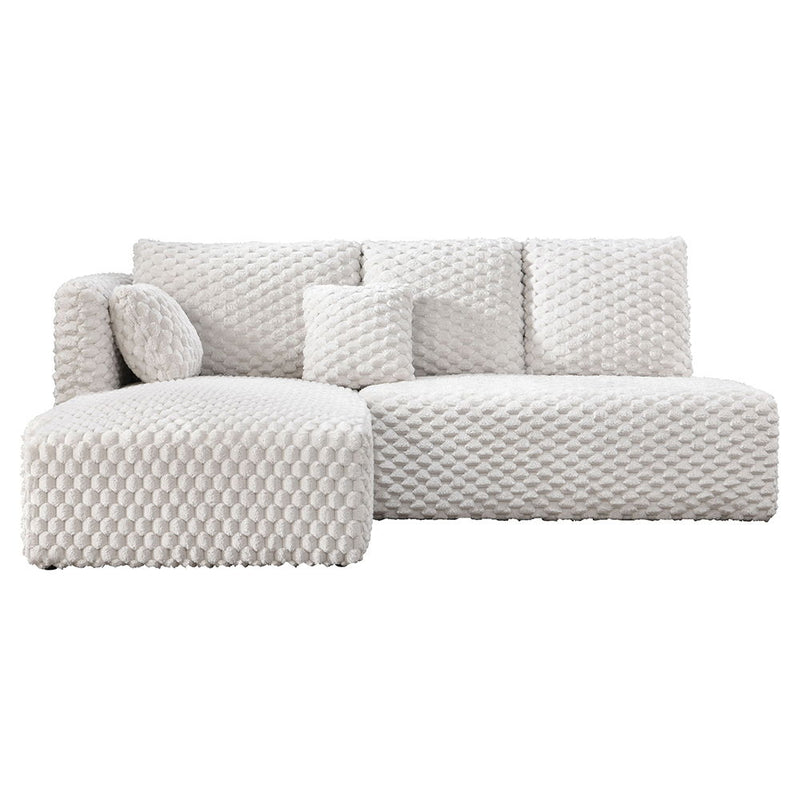 Manya - Sectional Sofa - Ivory Corduroy - R&R Furniture Gallery (Fountain Valley, CA)