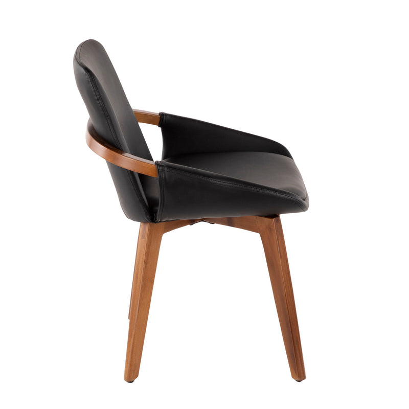 Lumi Source Cosmo mid-century side chair with wooden frame and upholstered seat, modern design for living room or office use
