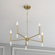 Courtyard - 5 Light Candle Chandelier - Clear / Gold - R&R Furniture Gallery (Fountain Valley, CA)