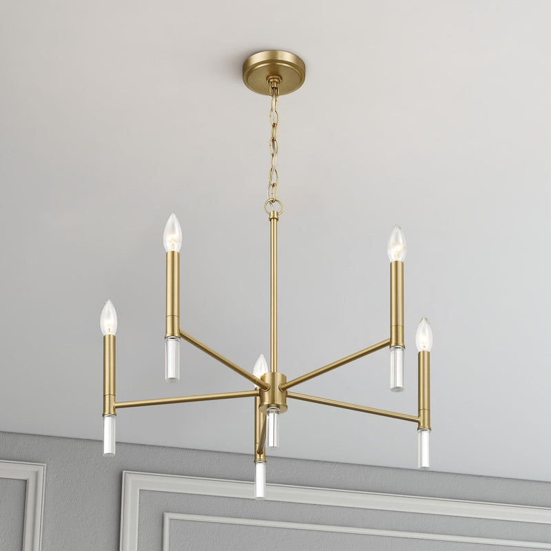 Courtyard - 5 Light Candle Chandelier - Clear / Gold - R&R Furniture Gallery (Fountain Valley, CA)