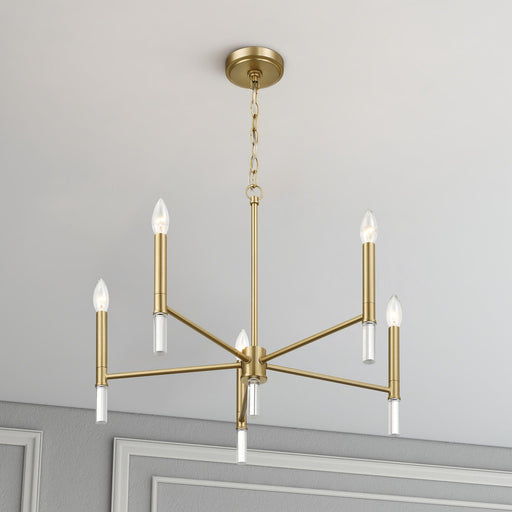 Courtyard - 5 Light Candle Chandelier - Clear / Gold - R&R Furniture Gallery (Fountain Valley, CA)