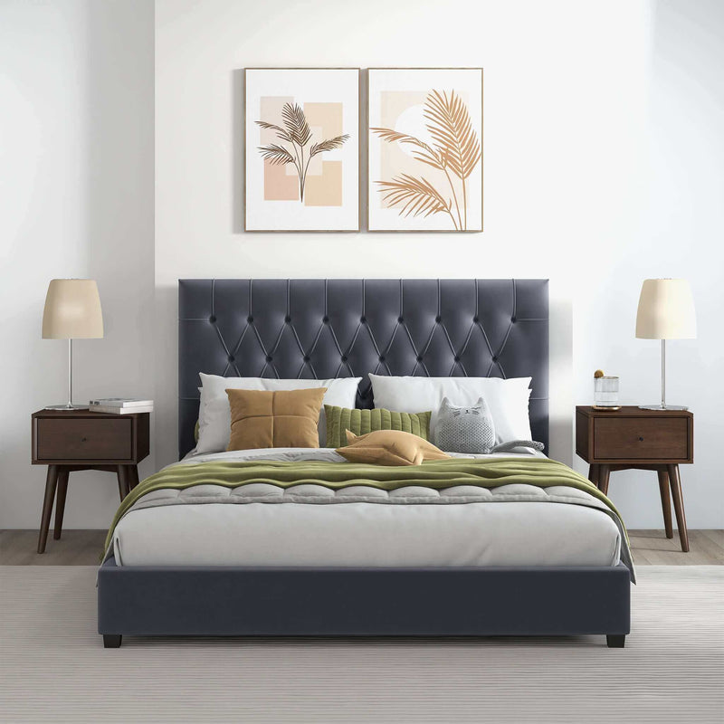 Donald - Mid-Century Modern Upholstered Platform Bed - R&R Furniture Gallery (Fountain Valley, CA)