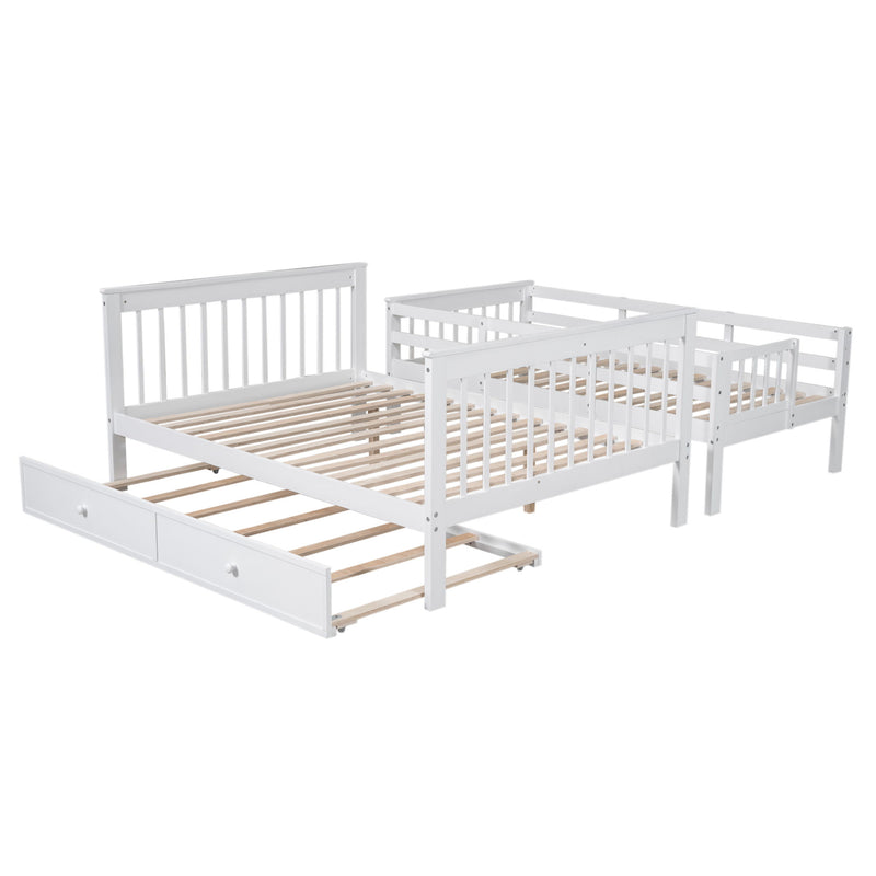 Bunk Bed With Twin Size Trundle, Storage And Guard Rail For Bedroom - R&R Furniture Gallery (Fountain Valley, CA)