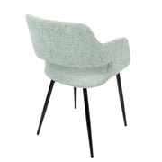 Set of two Lumi Source Margarite mid-century modern dining chairs with sleek wooden frames and cushioned seats.